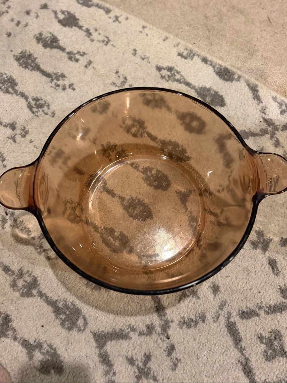 Amber Glass Two-Handle Serving Bowl - Home Kitchen